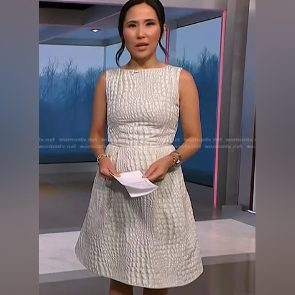 《 Ted Baker 》Crocodile Fit & Flare Dress